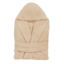 Accappatoio con cappuccio S/M cotone taupe Basik