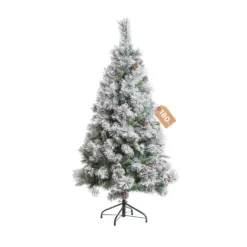 Albero Natale 180 cm innevato pigne Minnesota