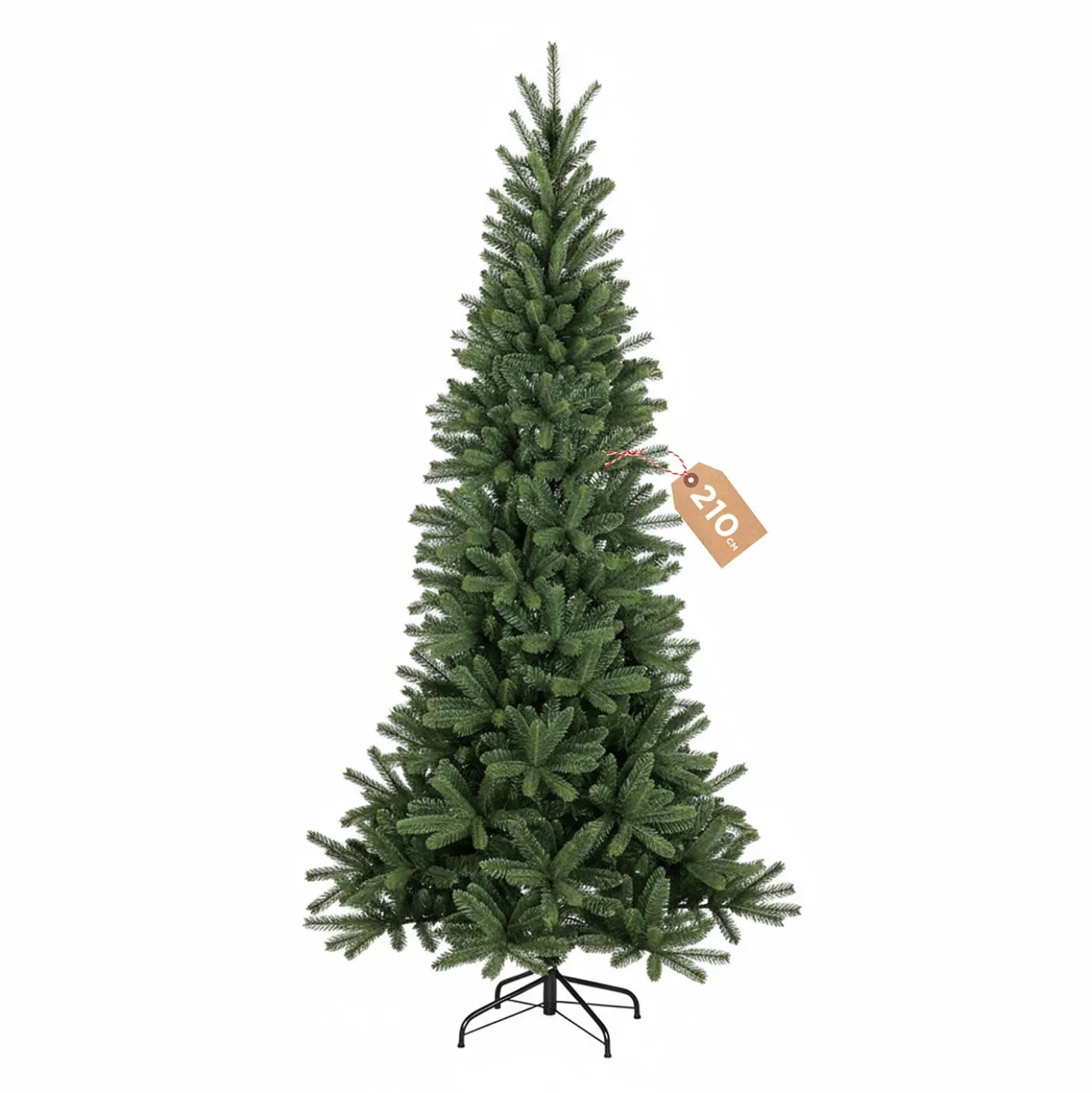 Albero Natale 210 cm verde slim Montecarlo