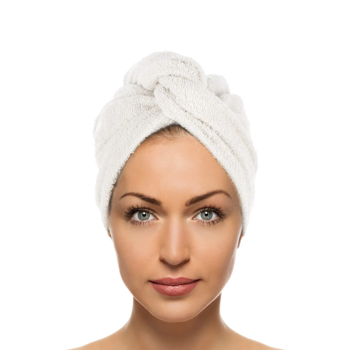 Asciugamano capelli turbante spugna bianco Basik