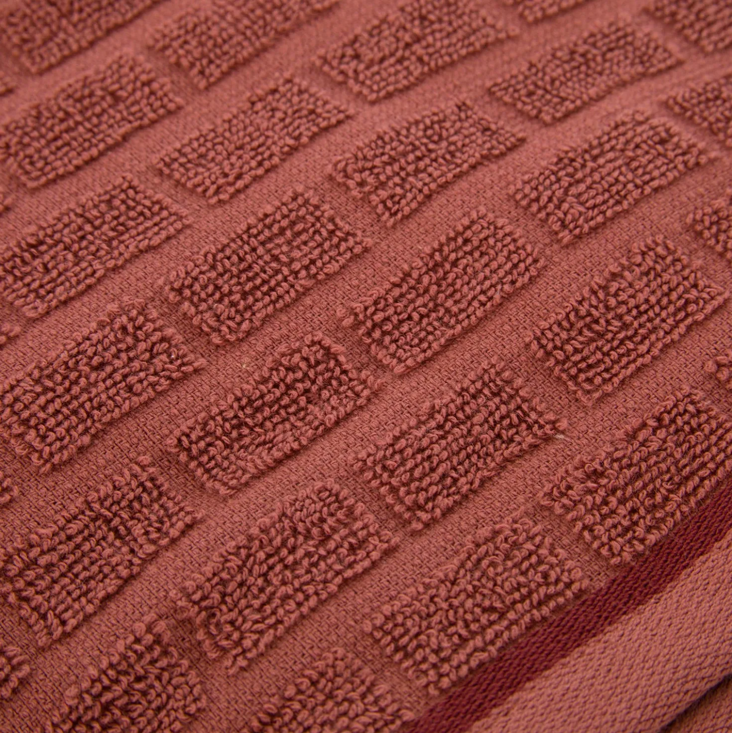 Asciugamano viso cotone Pop Corn Brick malva scuro