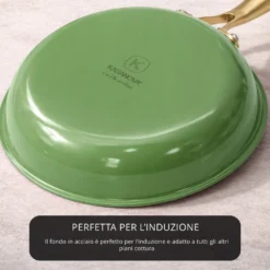 Batteria pentole acciaio 9 pezzi La Vie en Rose verde