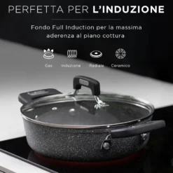 Batteria pentole induzione 8 pezzi New Petra Dark
