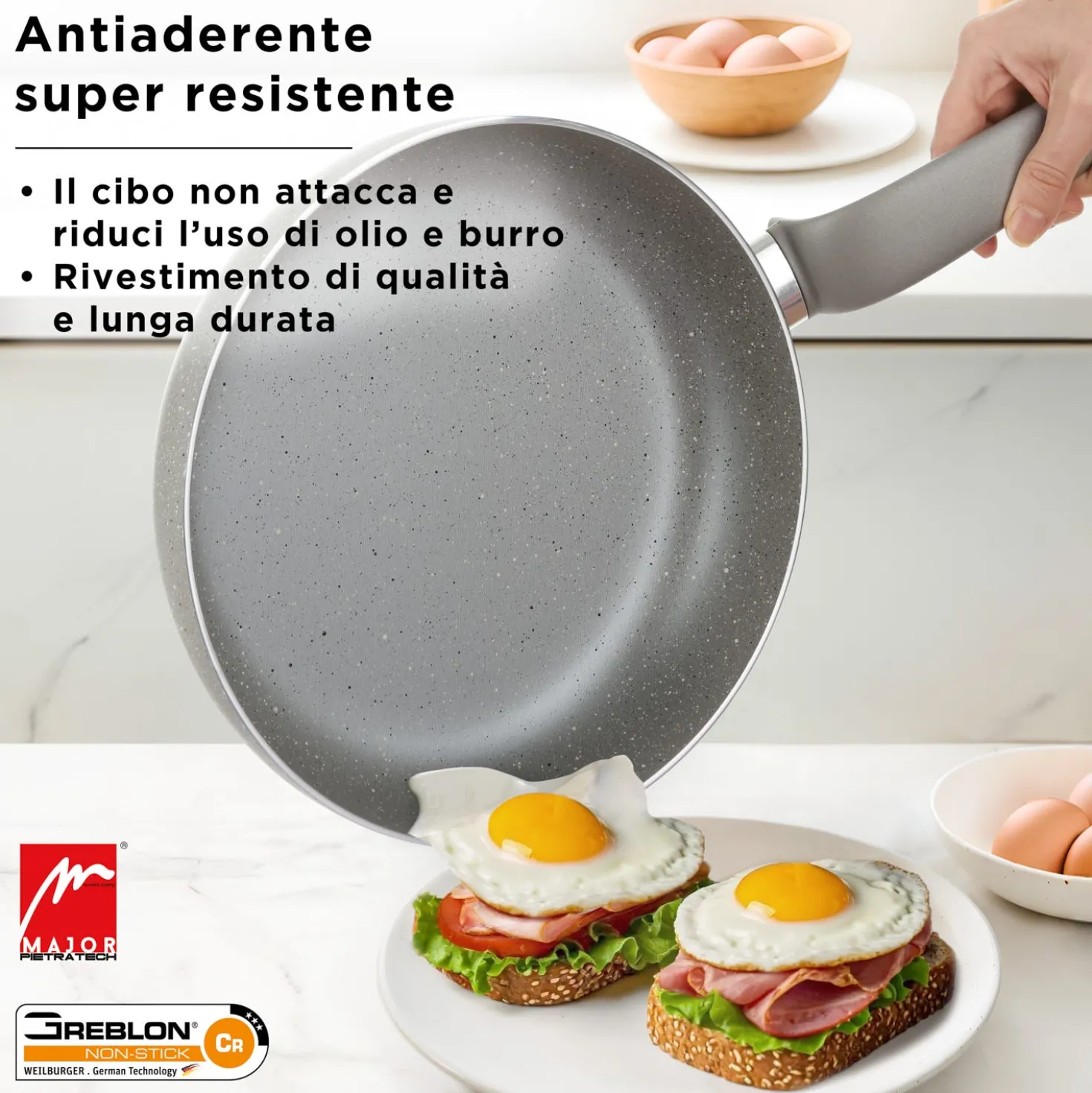 Batteria pentole 6 pezzi antiaderenti