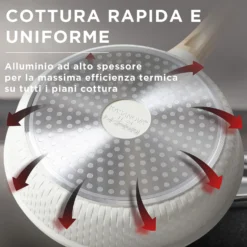 Batteria pentole 8 pezzi Bambù bianca