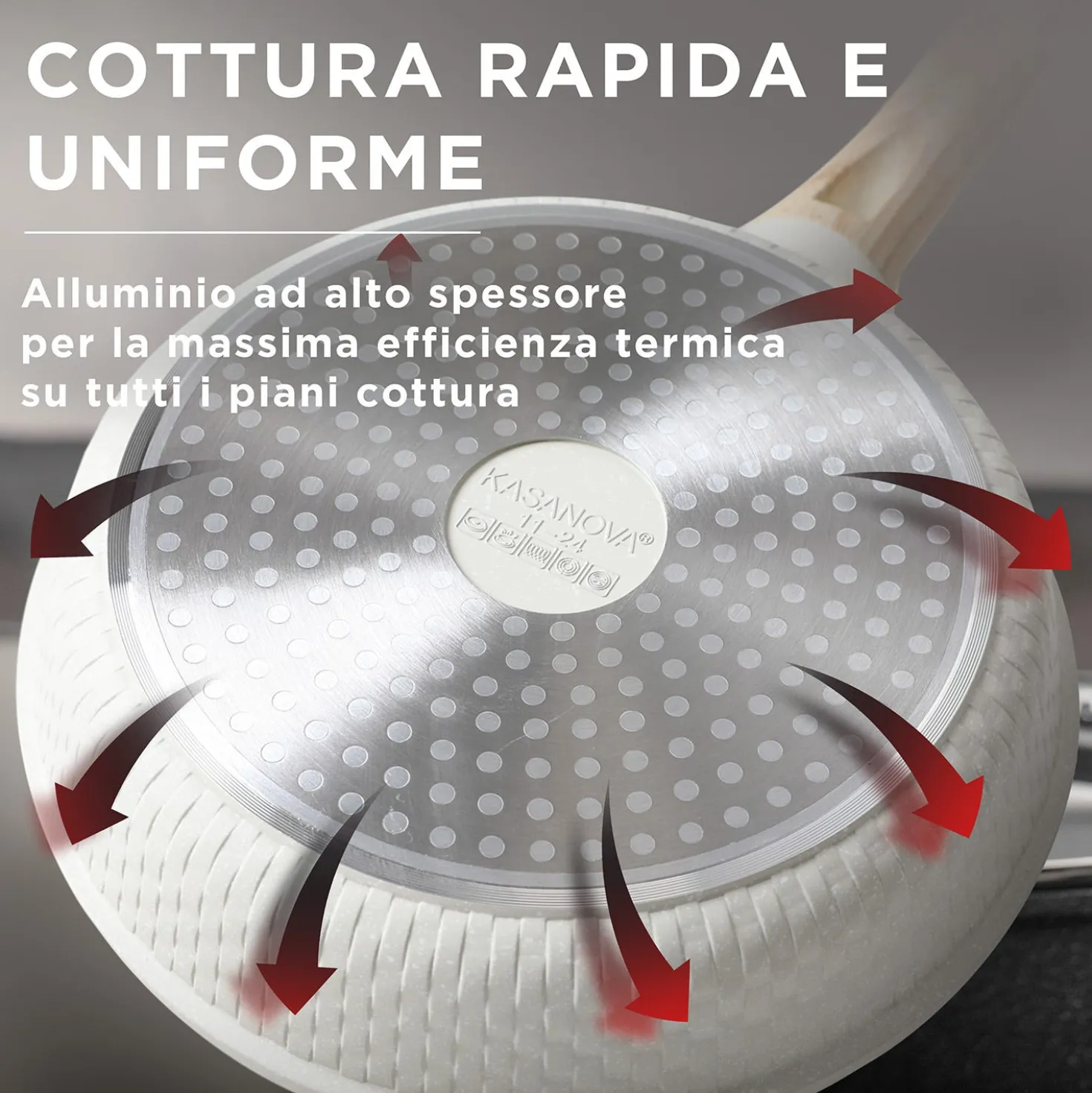 Batteria pentole 6 pezzi Bambù bianca