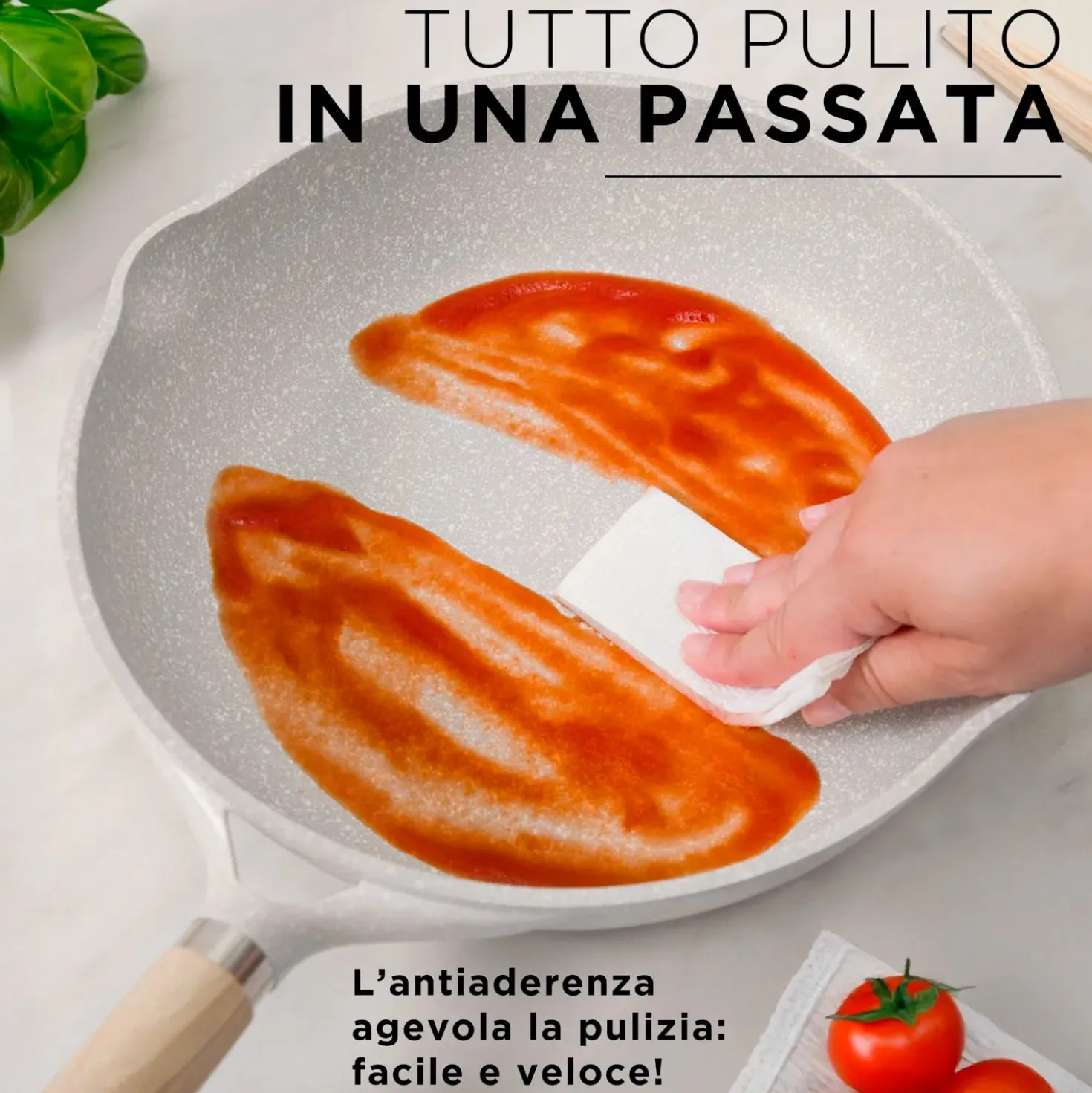 Batteria pentole 5 pezzi bianca Belly Cosy