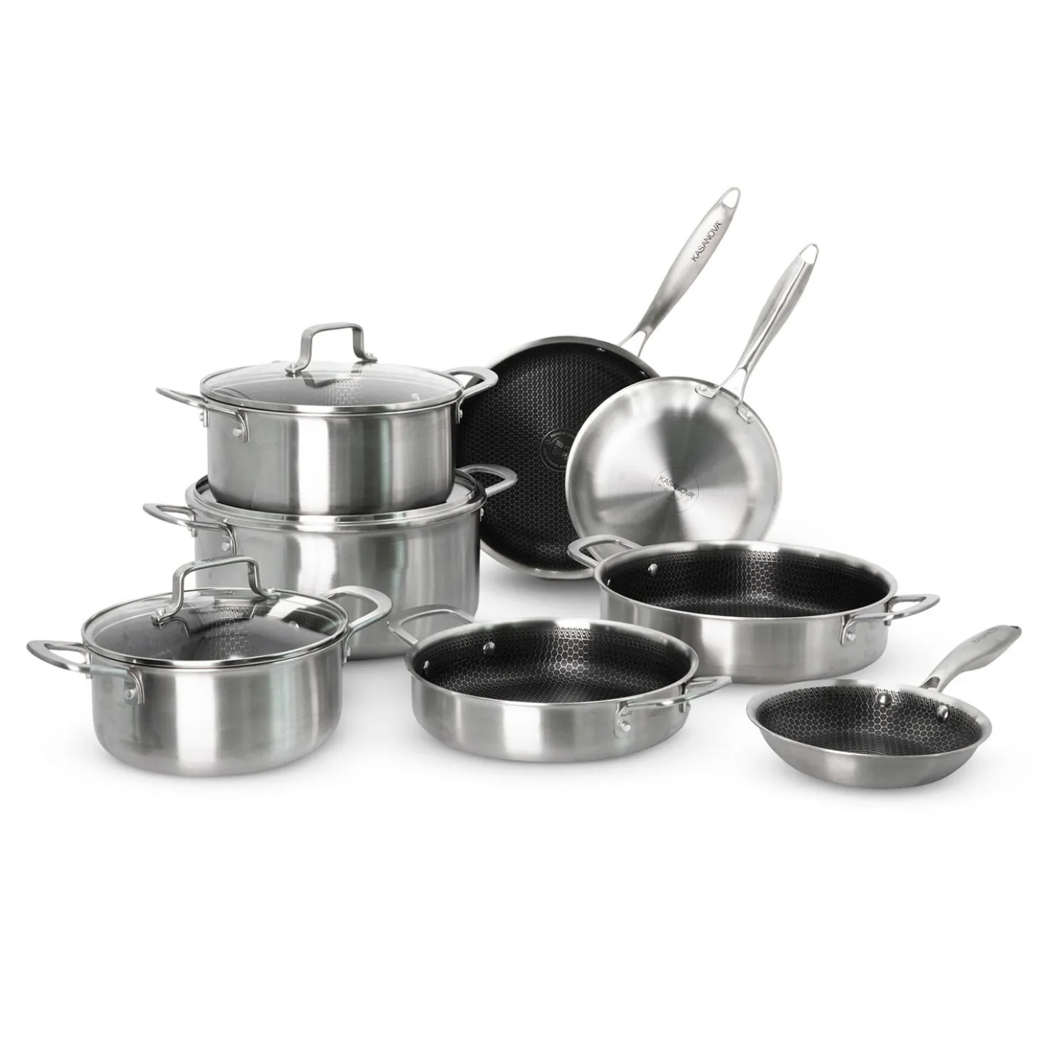 Batteria pentole 3 strati 11 pezzi Tri - Ply