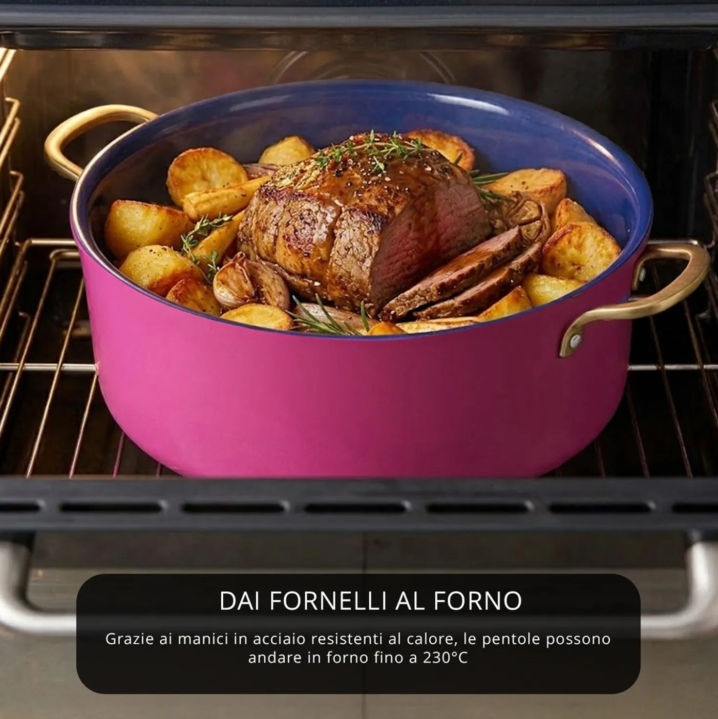 Batteria 12 pezzi antiaderente ceramico Rhapsody fucsia