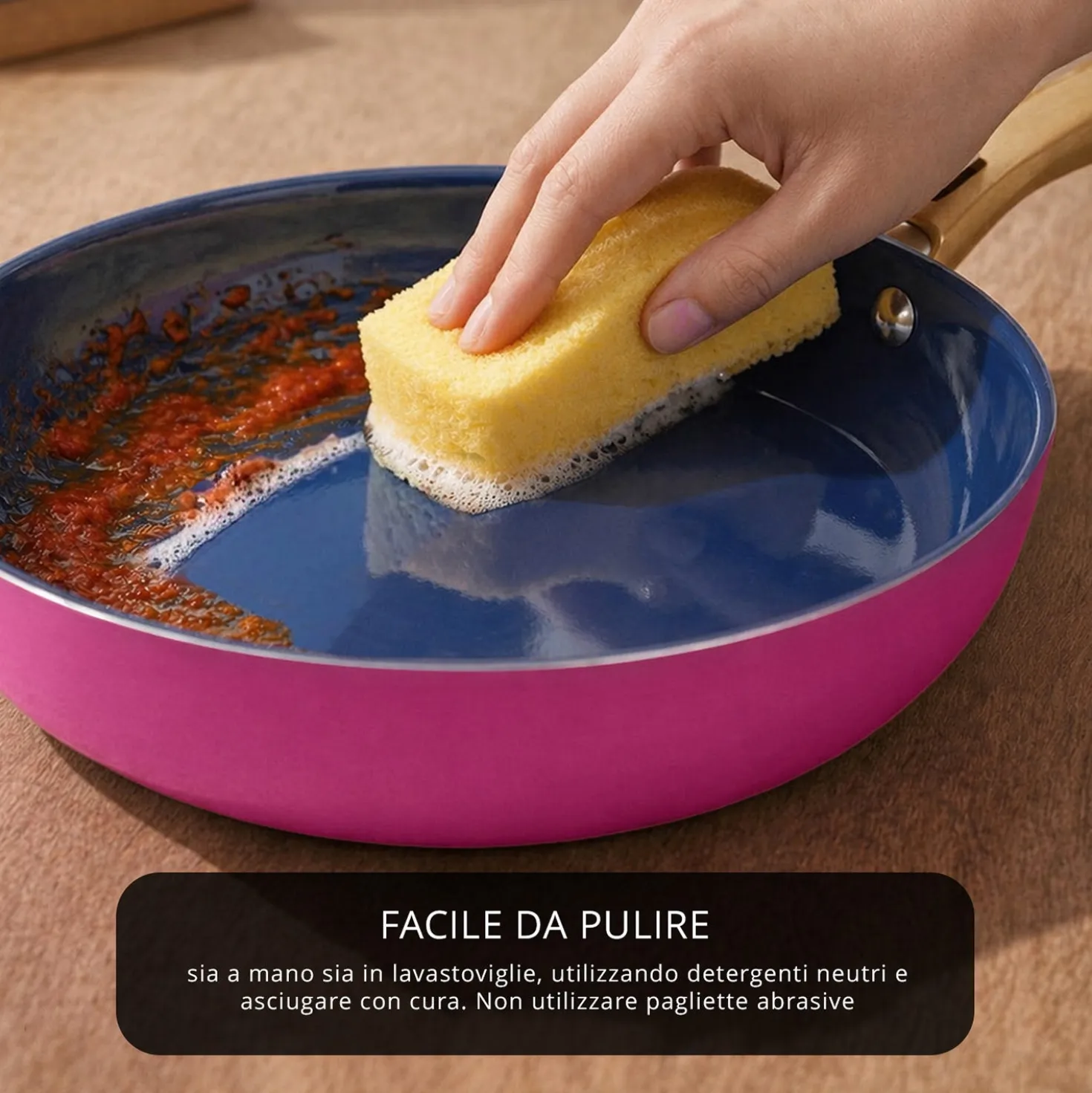 Batteria 12 pezzi antiaderente ceramico Rhapsody fucsia