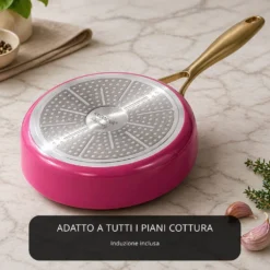 Batteria 12 pezzi antiaderente ceramico Rhapsody fucsia