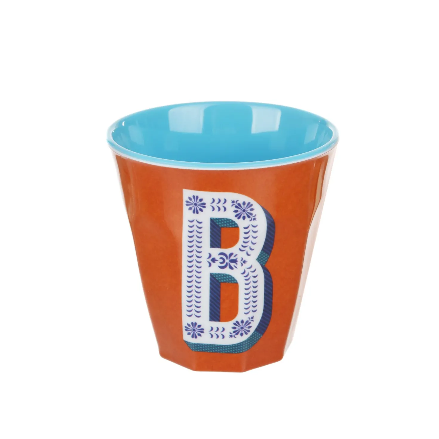 Bicchiere melammina arancione lettera B 280 ml Maiolika