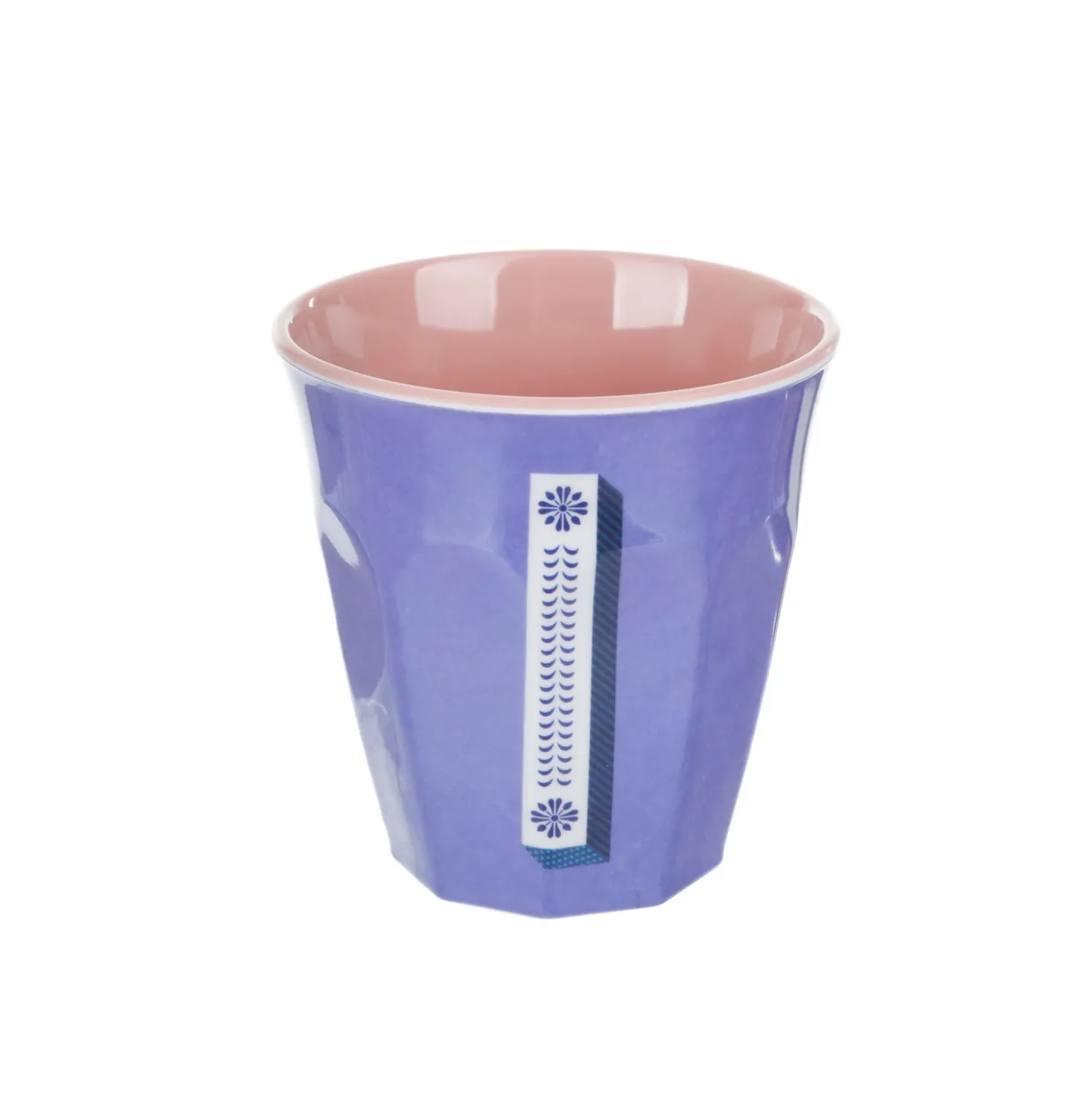 Bicchiere melammina viola lettera I 280 ml Maiolika