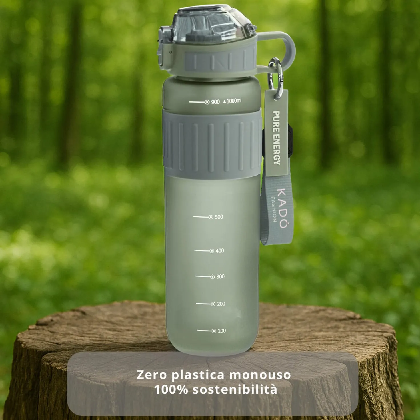 Borraccia scritta motivazionale 1 L grigio Hydrea