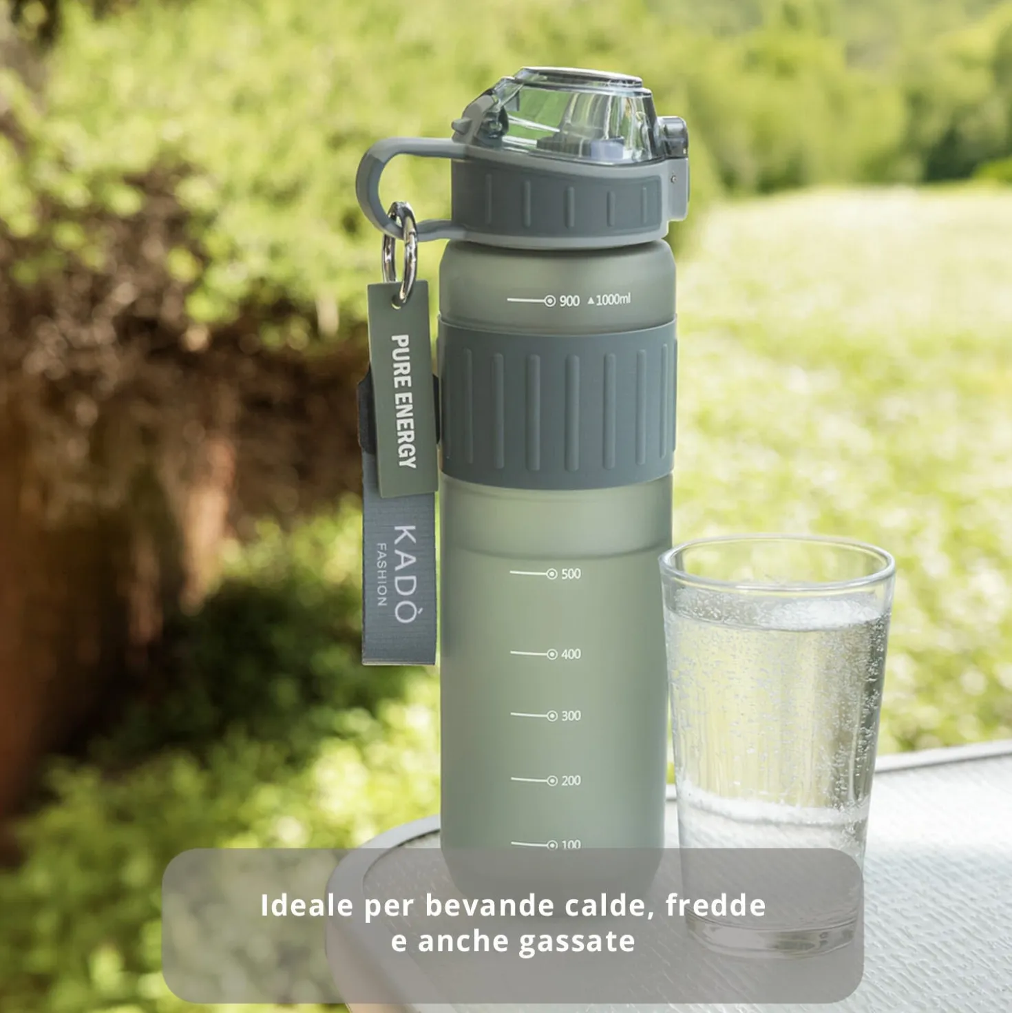 Borraccia scritta motivazionale 1 L grigio Hydrea