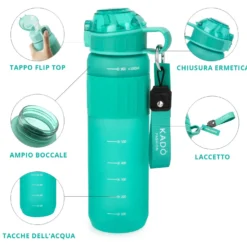 Borraccia scritta motivazionale 1 L azzurro Hydrea