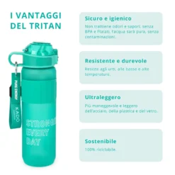 Borraccia scritta motivazionale 1 L azzurro Hydrea