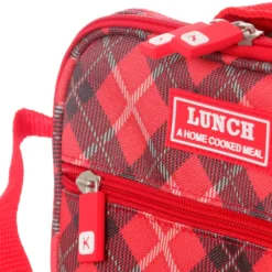 Borsa lunch box tartan con tracolla, da 5 litri