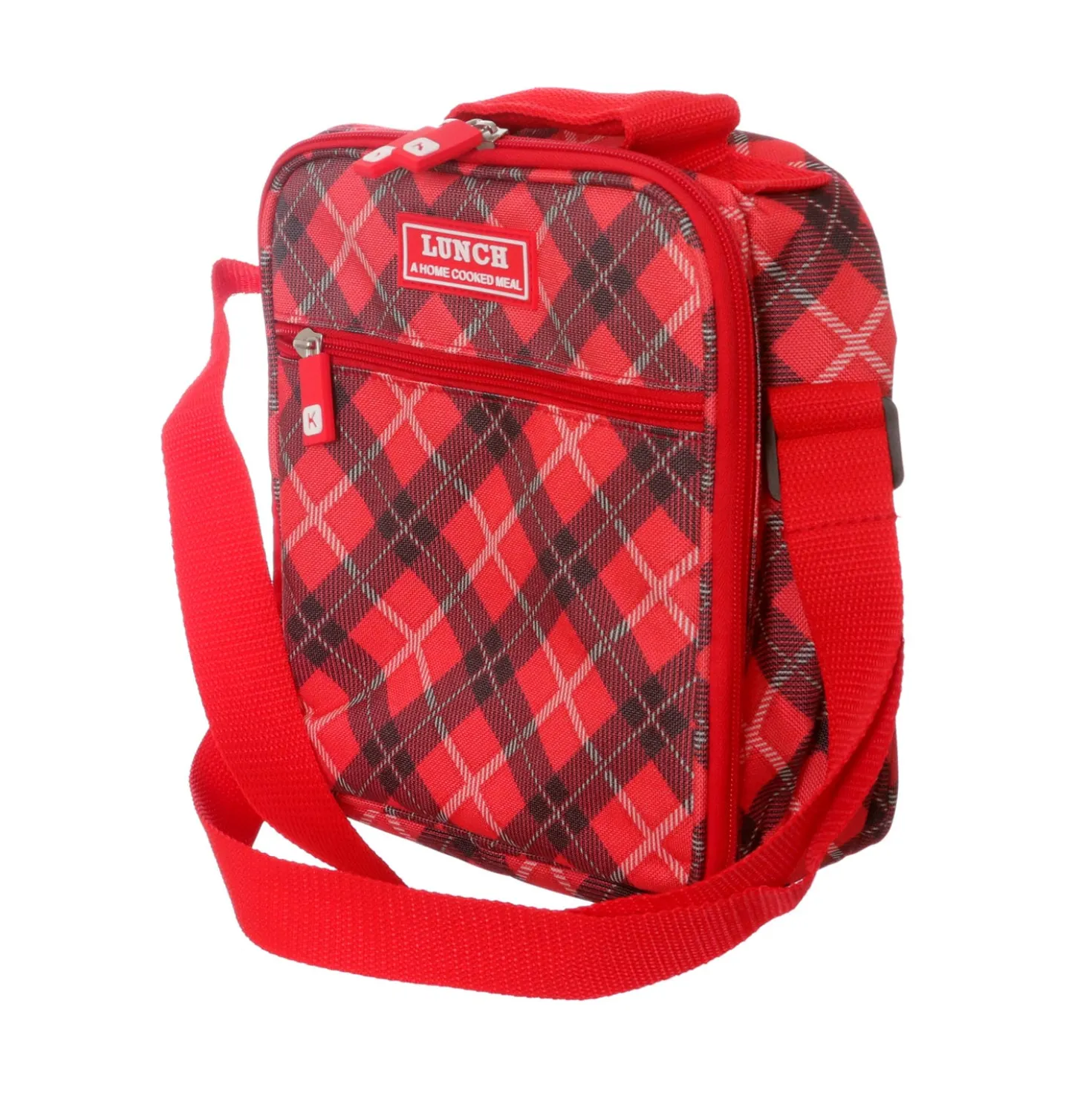 Borsa lunch box tartan con tracolla, da 5 litri
