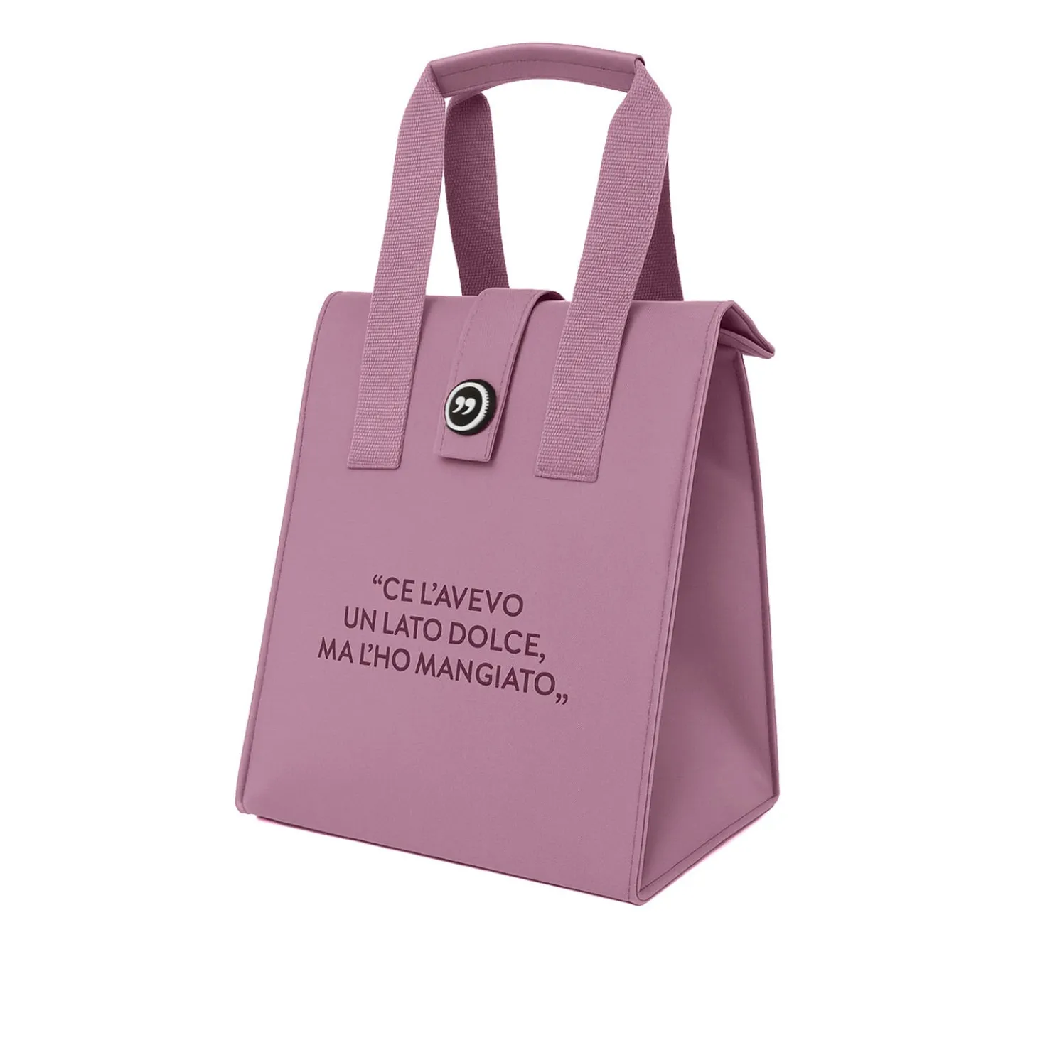 Borsa porta pranzo termica 12 L rosa con scritta