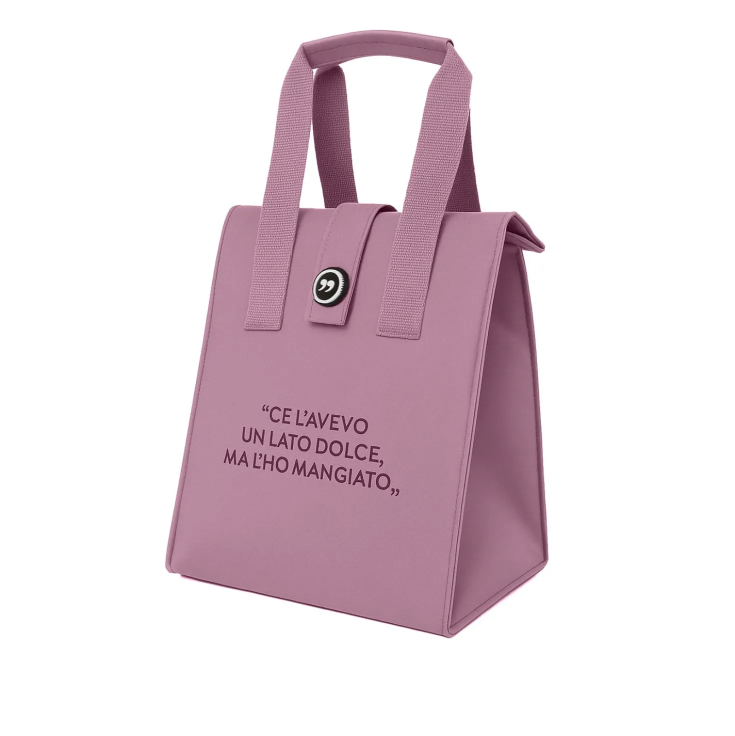 Borsa porta pranzo termica 12 L rosa con scritta