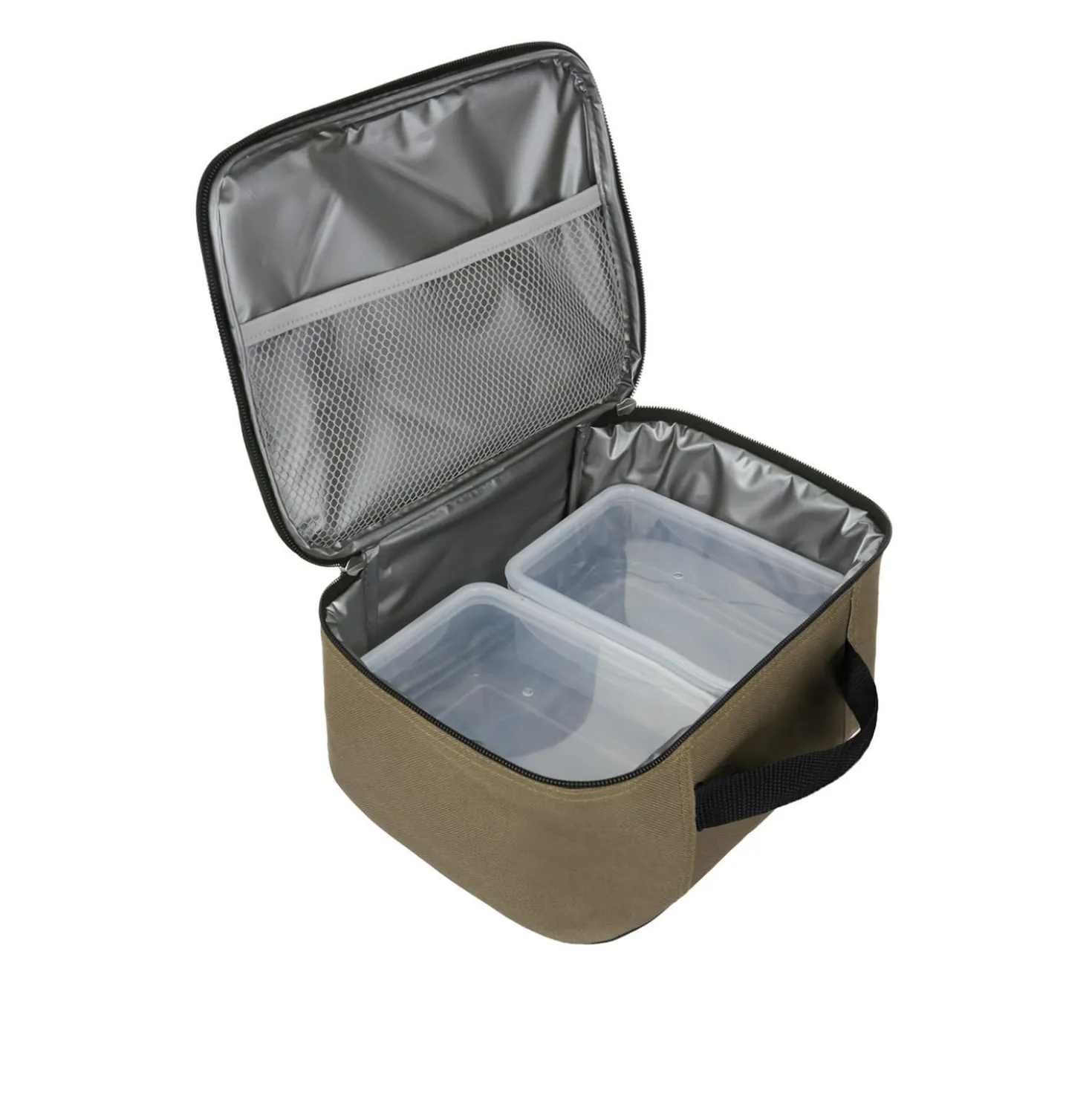 Borsa porta pranzo termica marrone 6 L con 2 contenitori
