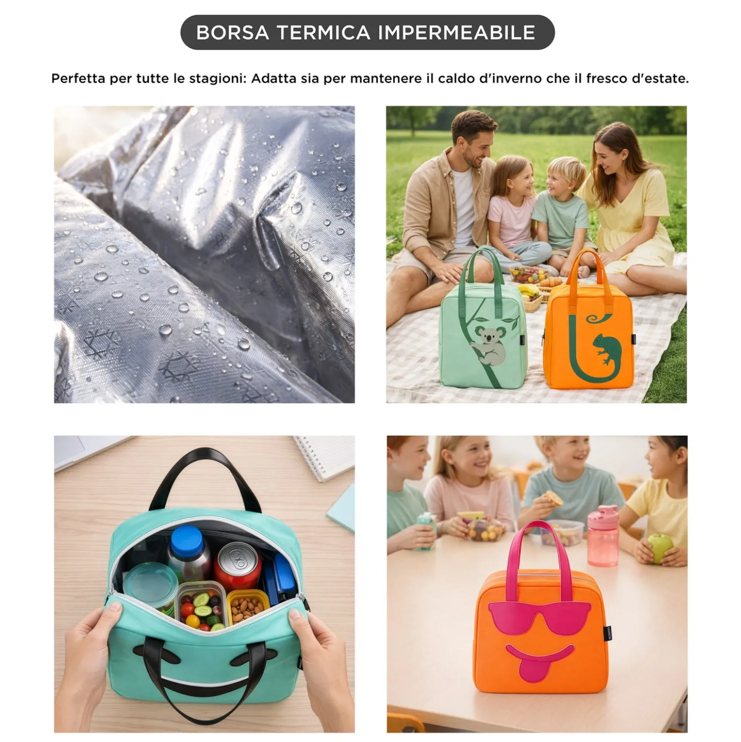Borsa termica impermeabile gatto 6,5 L grigio con manici