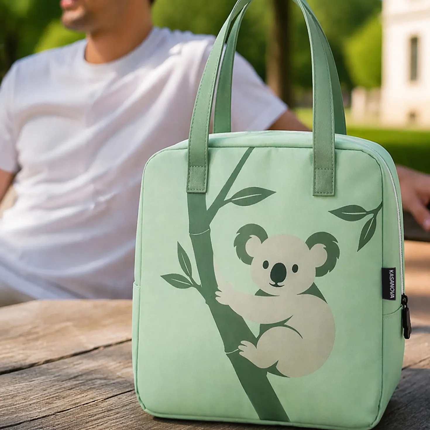 Borsa termica impermeabile koala 8,5 L verde con manici