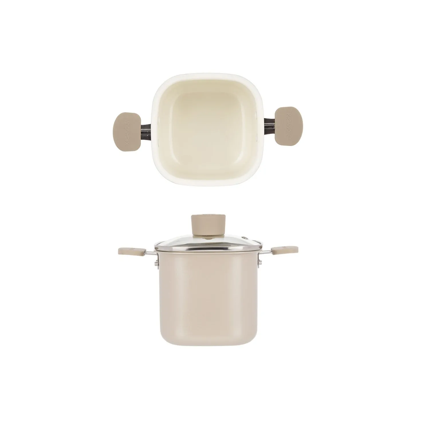 Casseruola alta 13x13 cm Mini Fantasy con coperchio beige
