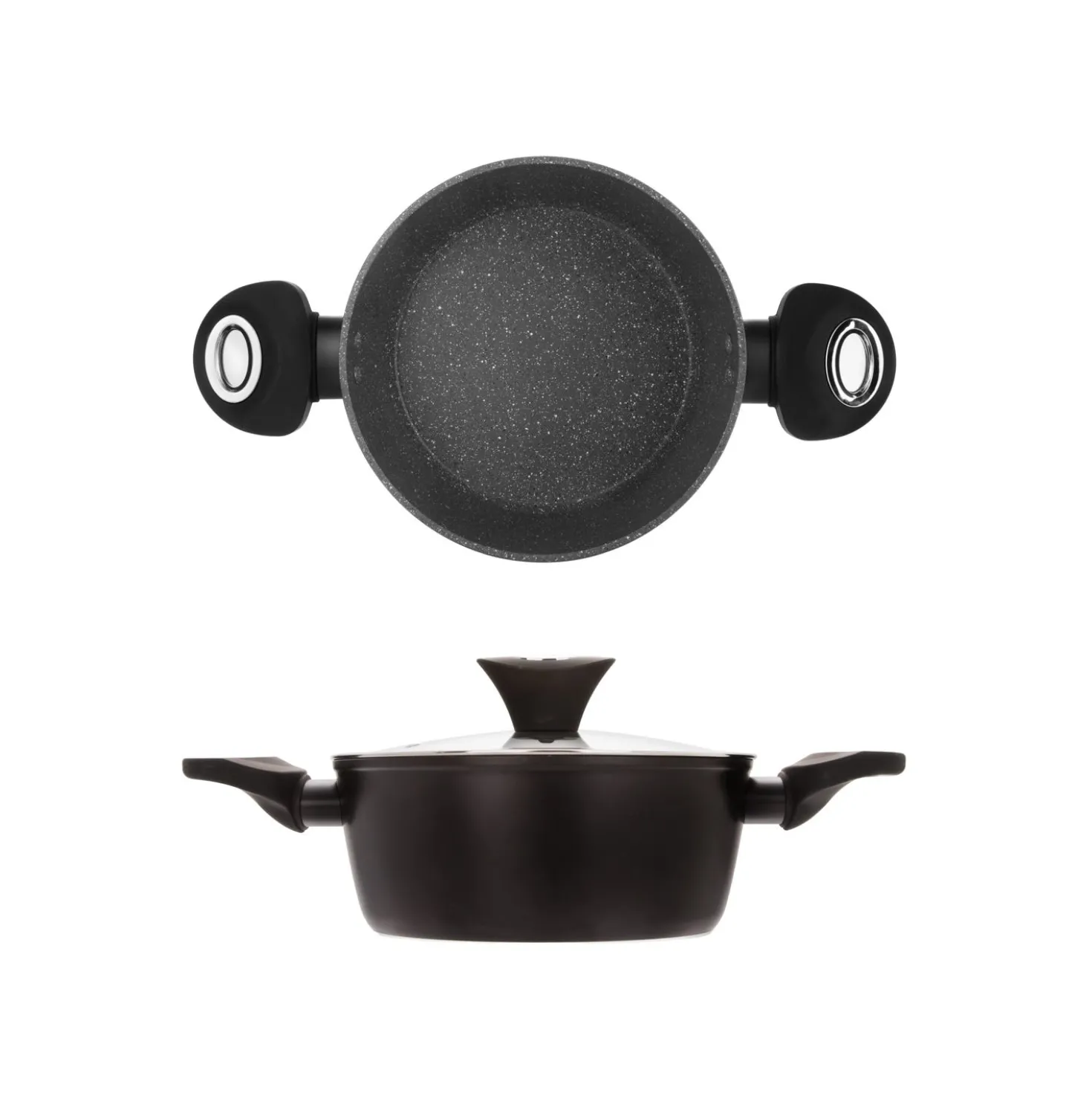Casseruola antiaderente 20 cm Collection nera con coperchio