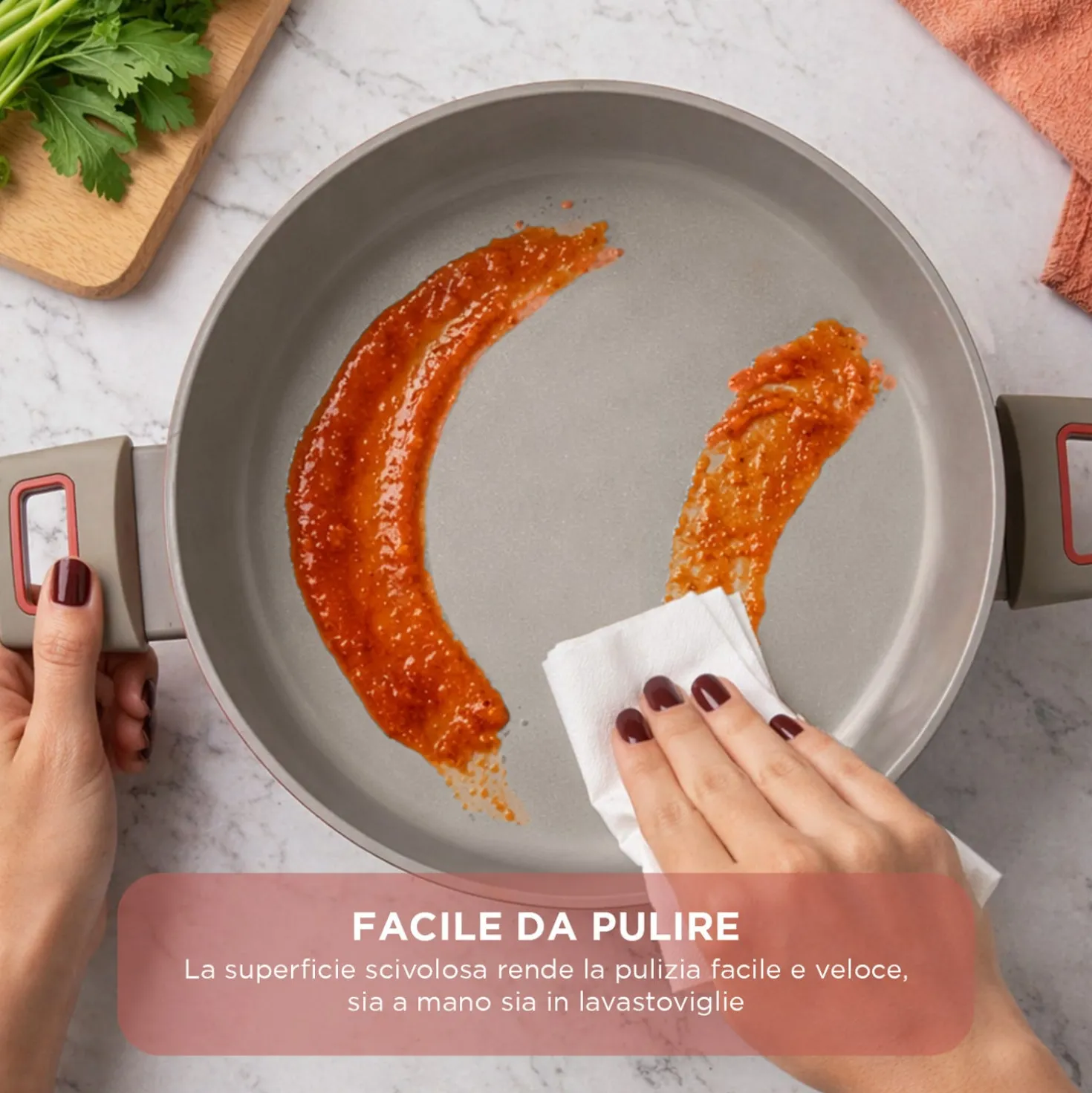 Casseruola 26 cm antiaderente ceramico Koral con coperchio