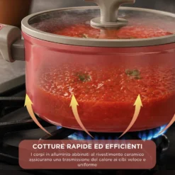 Casseruola 24 cm antiaderente ceramico Koral con coperchio