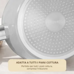 Casseruola 20 cm antiaderente ceramico New Ceramic grigio