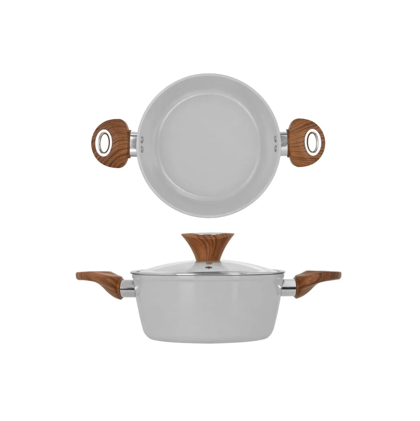 Casseruola 20 cm antiaderente ceramico New Ceramic grigio