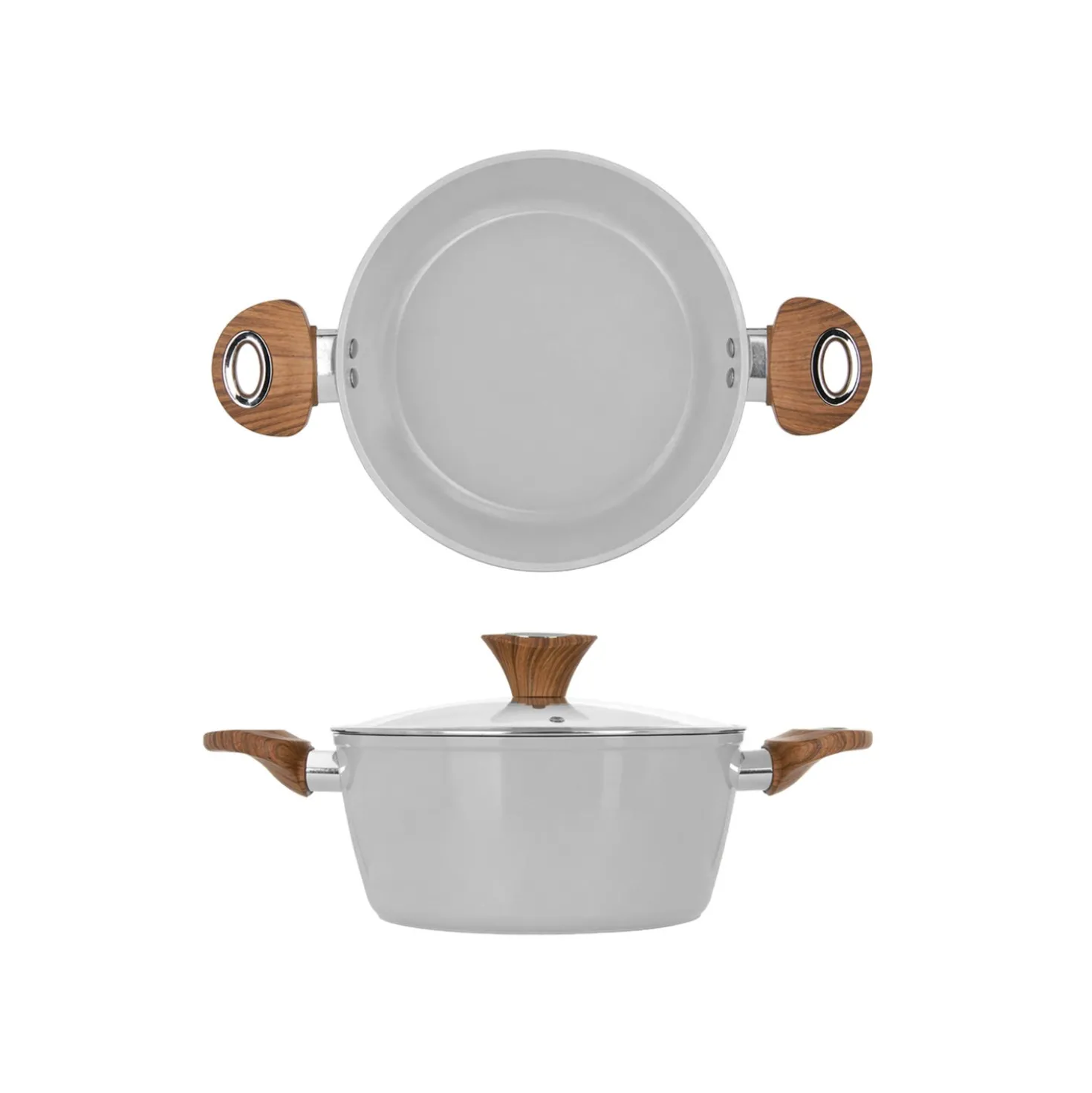 Casseruola 24 cm antiaderente ceramico New Ceramic grigio
