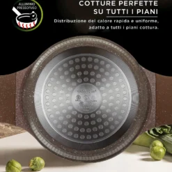 Casseruola 20 cm antiaderente 0 grassi con coperchio
