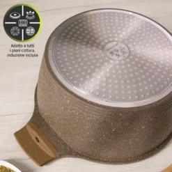 Casseruola 24 cm antiaderente 0 grassi con coperchio