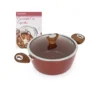 Casseruola 24 cm con coperchio burgundy New Ceramic