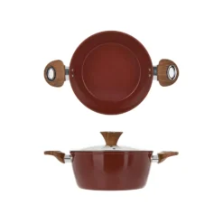 Casseruola 24 cm con coperchio burgundy New Ceramic