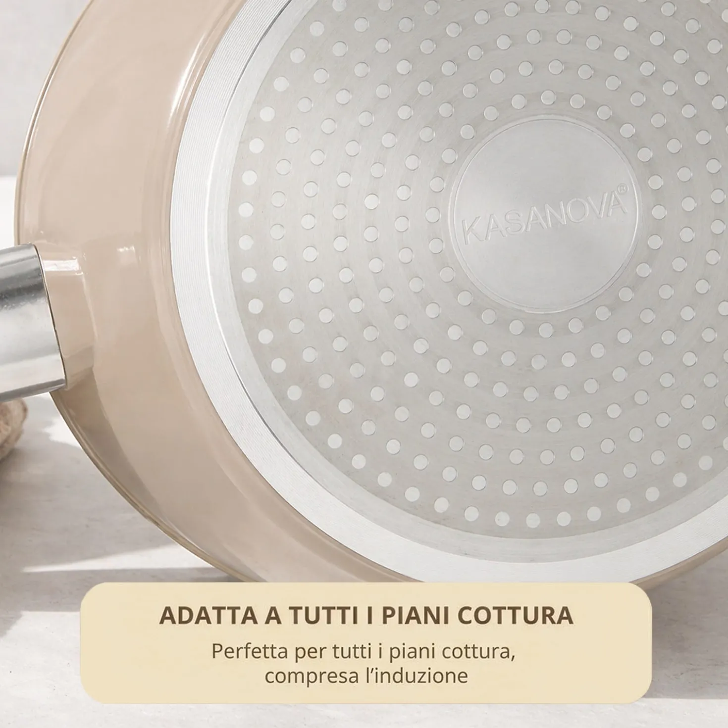 Casseruola 24 cm coperchio taupe New Ceramic
