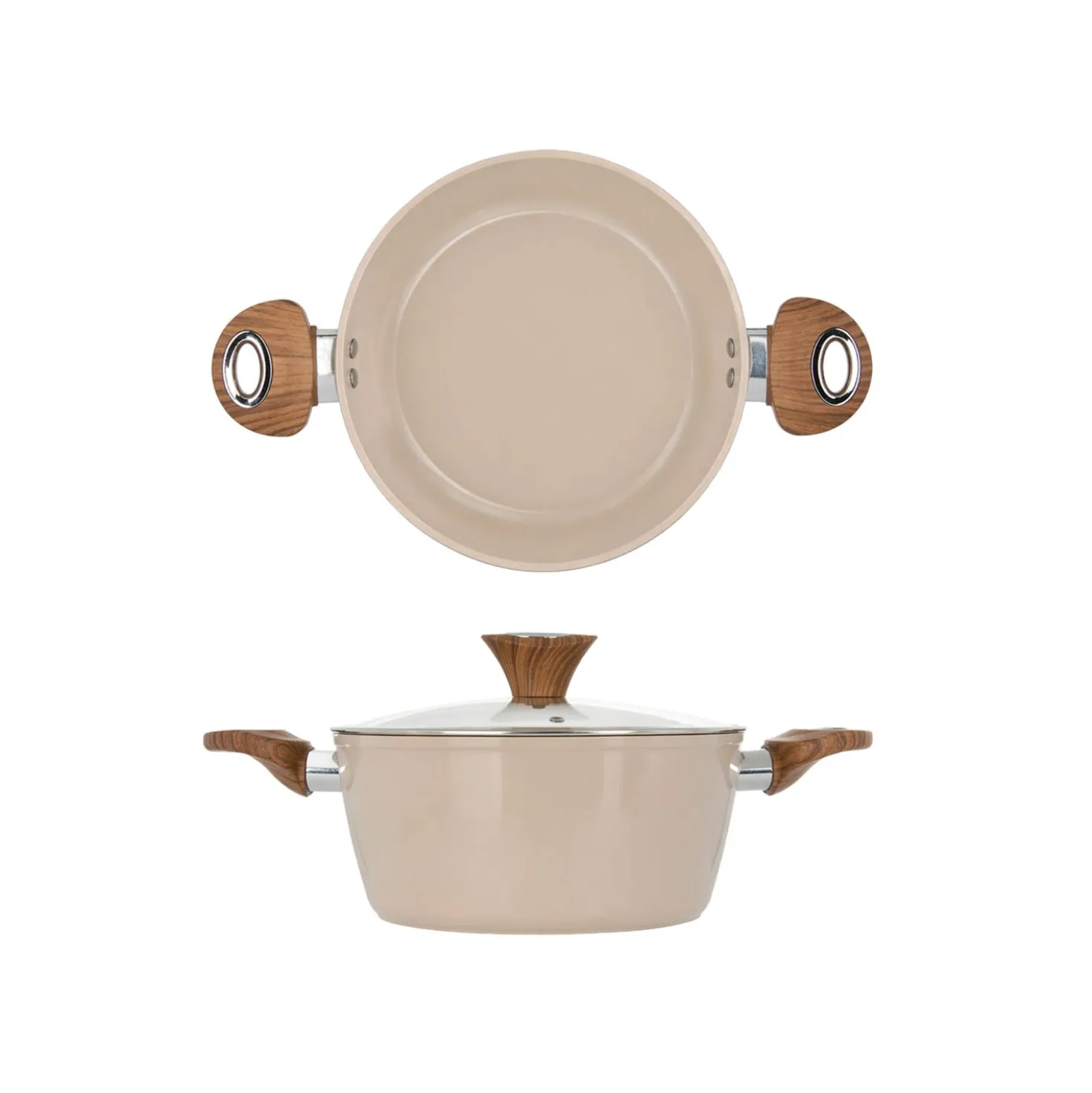 Casseruola 24 cm coperchio taupe New Ceramic