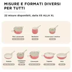 Casseruola 24 cm corallo Cooking Therapy con coperchio