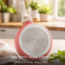 Casseruola 16 cm corallo Cooking Therapy con coperchio