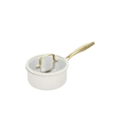 Casseruola 16 cm in acciaio bianco oro California con coperchio