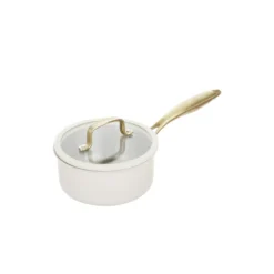 Casseruola 18 cm in acciaio bianco oro California con coperchio