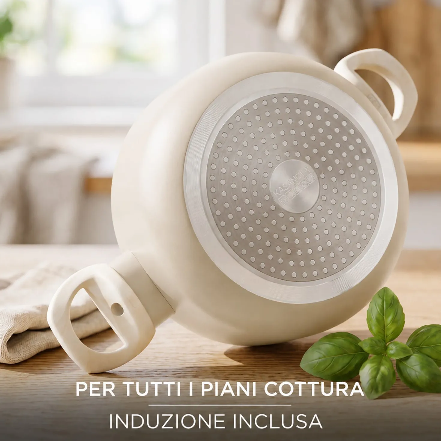 Casseruola 22 cm sabbia Cooking Therapy con coperchio