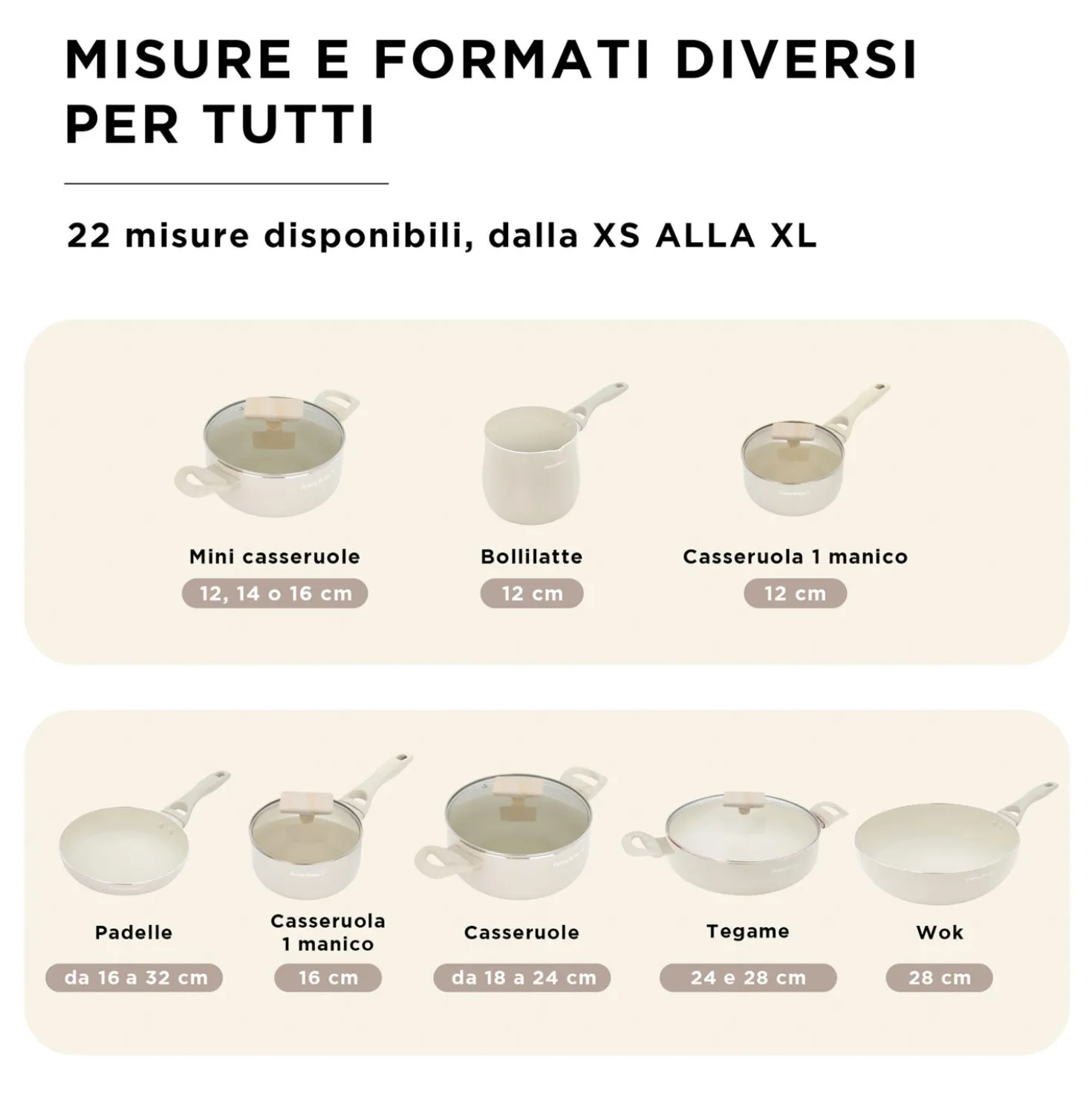 Casseruola 16 cm sabbia Cooking Therapy con coperchio