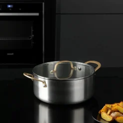 Casseruola 20 cm triplo strato Tri Ply - Gold con coperchio