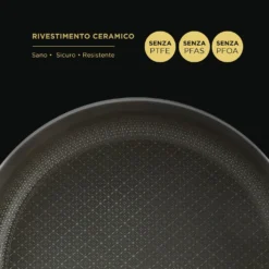 Casseruola 24 cm triplo strato Tri Ply - Gold con coperchio