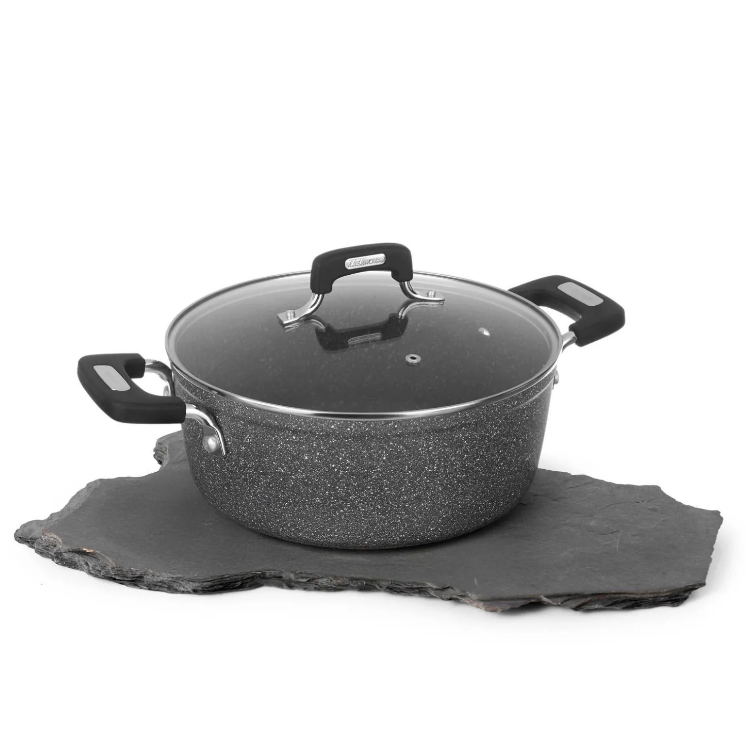 Casseruola New Petra Dark da 26 cm, con coperchio